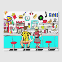 Cinquante nostalgie Couple tenant les mains au dîn