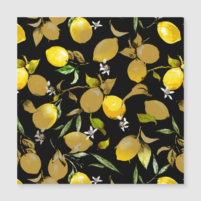 Invitation Magnétique citrons d'aquarelle 30 (Devant)