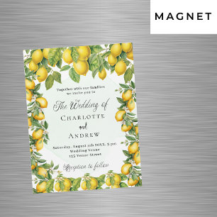 Invitation Magnétique Citrons verdure élégante mariage de luxe