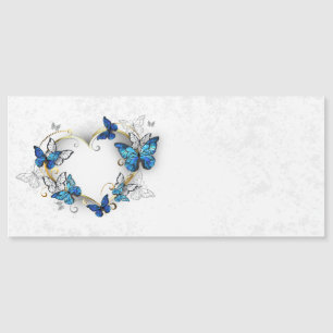 Invitation Magnétique Coeur bijoux avec papillons Morpho