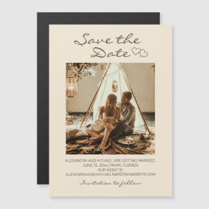 Invitation Magnétique Coeurs Mariages boho rustiques