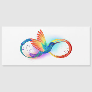 Invitation Magnétique Colibri arc-en-ciel avec symbole Infinity