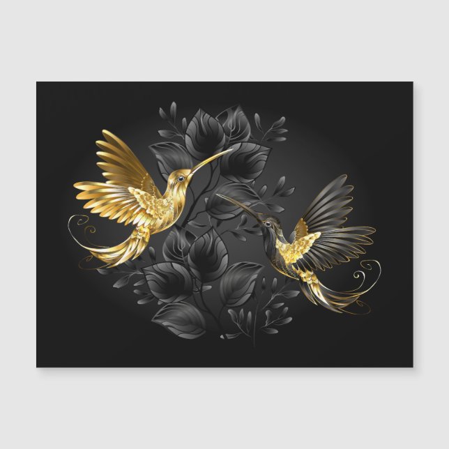 Invitation Magnétique Colibri noir et or (Devant)