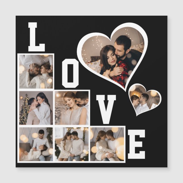 Invitation Magnétique Concevez votre propre collage de 8 photos (Devant)