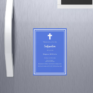 Invitation Magnétique Confirmation du Royal blue boy