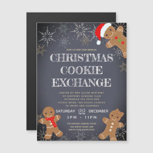 Invitation Magnétique Cookie Exchange Party Charcoal Holiday