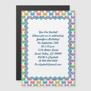 Invitation Magnétique Cookies Pop Art Macarons colorés