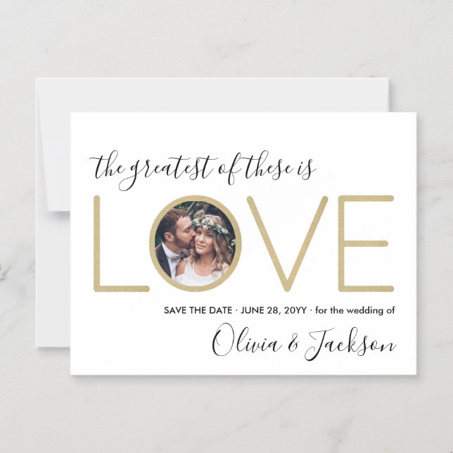 Invitation Magnétique Corinthians Citer l'amour Photo Mariage Enregistre (Recto)