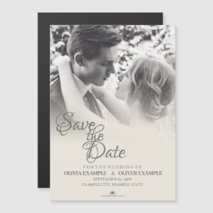 Invitation Magnétique Couple mariage en monochrome
