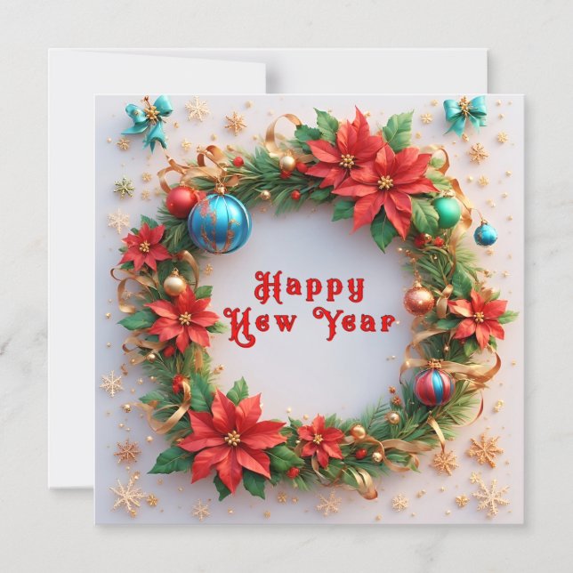 Invitation Magnétique Couronne de Noël festive (Recto)