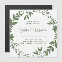Couronne élégante de mariage simple blanc et vert
