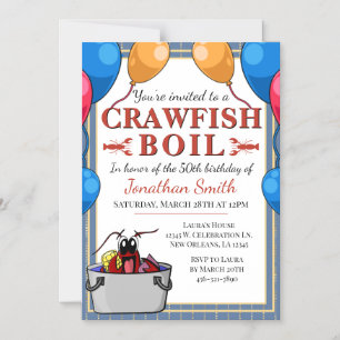 Invitation Magnétique Crawfish Seafood Boil Anniversaire Événement spéci
