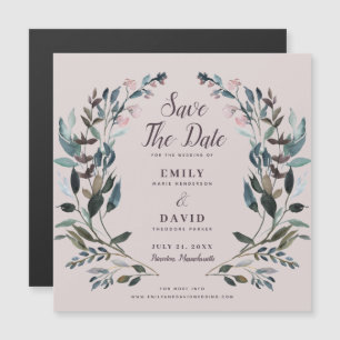 Invitation Magnétique Crest jardin Mariage Mauve Purple Enregistrer La