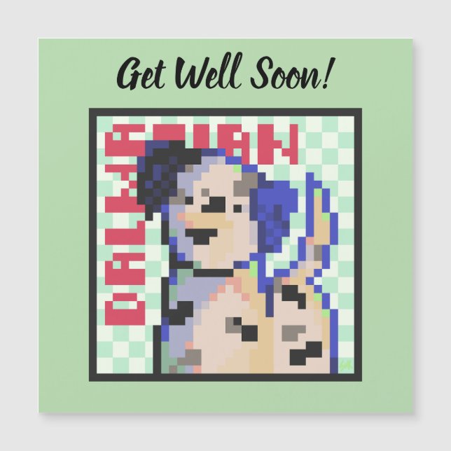 Invitation Magnétique Dalmatian, dalmatien, Pixel Art, pixel art (Devant)