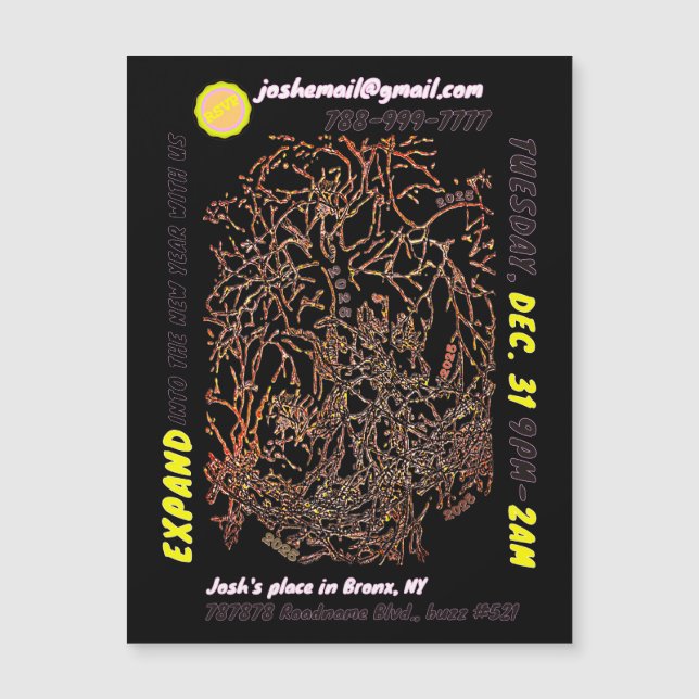 INVITATION magnétique de la fête de la veille du N (Devant)