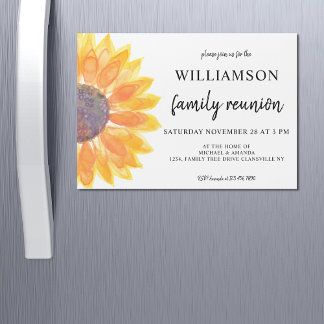 Invitation magnétique de la réunion familiale flor