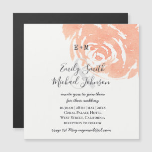 Invitation magnétique de mariage à conserver Rose 