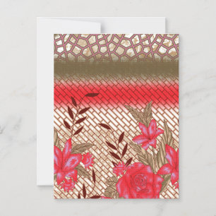 Invitation Magnétique Design de tissu complexe avec motifs floraux