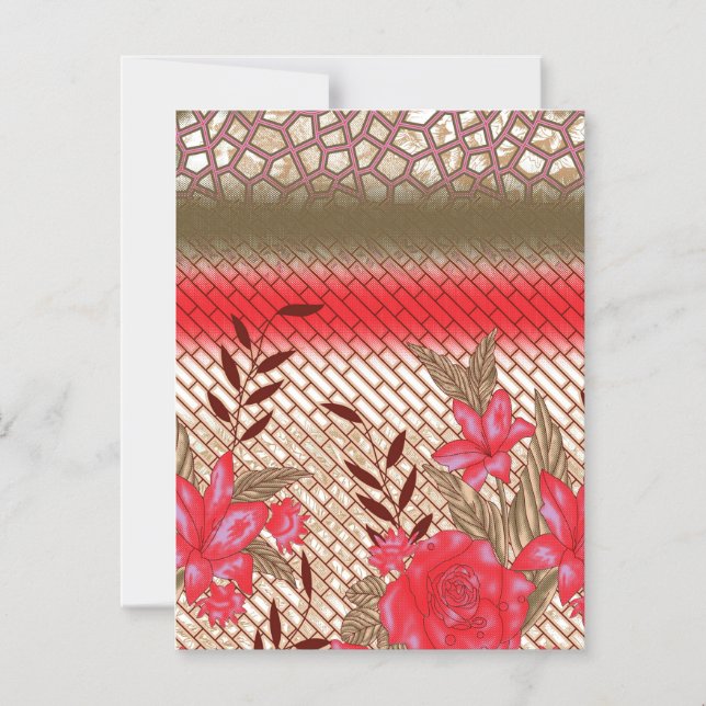 Invitation Magnétique Design de tissu complexe avec motifs floraux (Recto)