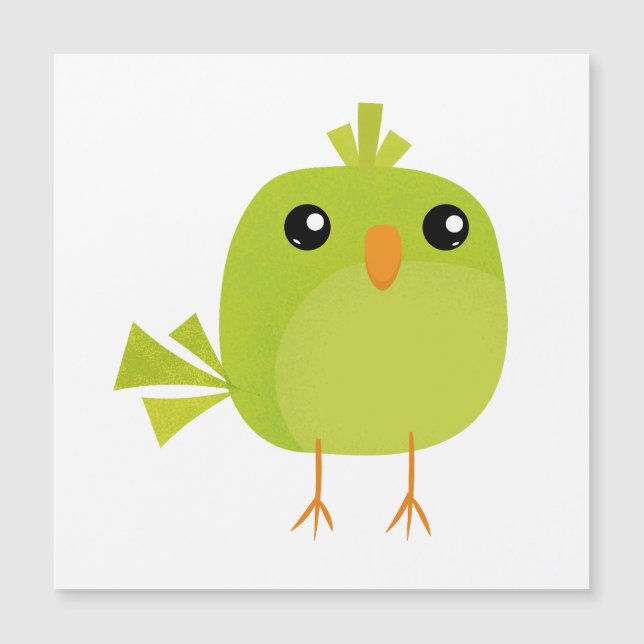 Invitation Magnétique Dessin animé d'oiseau vert   (Devant)