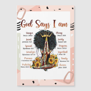 Invitation Magnétique Dieu dit que je suis Black Christian Femmes Melani