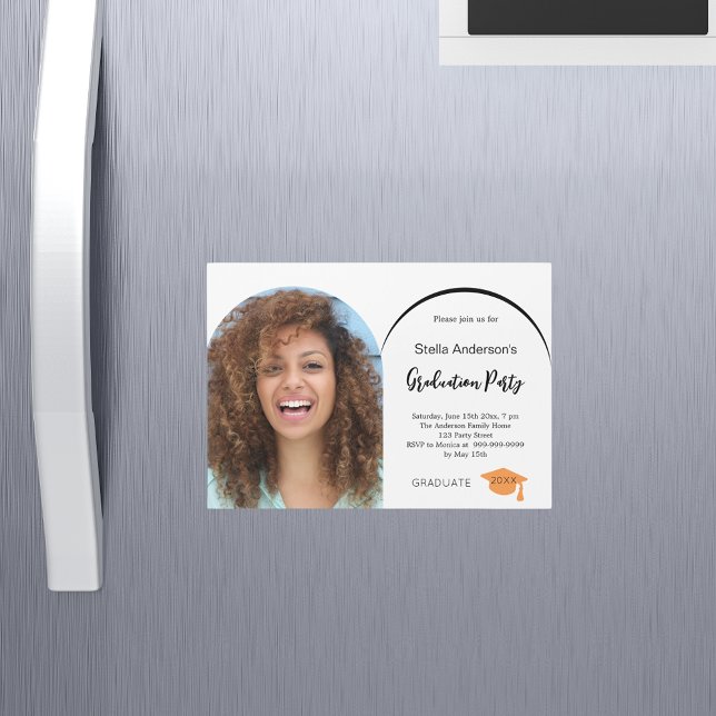 Invitation Magnétique Diplôme en arc de photo 2025 (Créateur téléchargé)