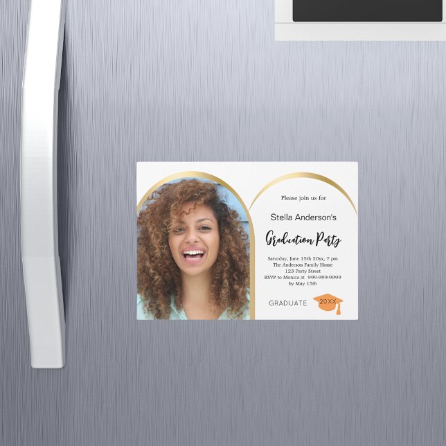 Invitation Magnétique Diplôme en or blanc (Créateur téléchargé)