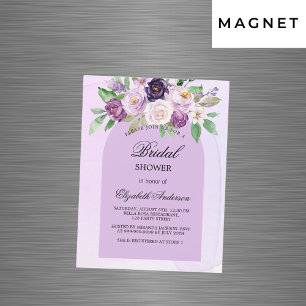 Invitation Magnétique Douche nuptiale violet fleurs violet arch luxe