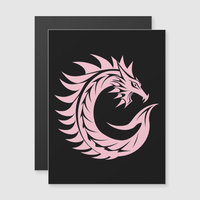 Invitation Magnétique Dragon Styled Letter C, Dragon Alphabet, Monogram (Devant / Derrière)