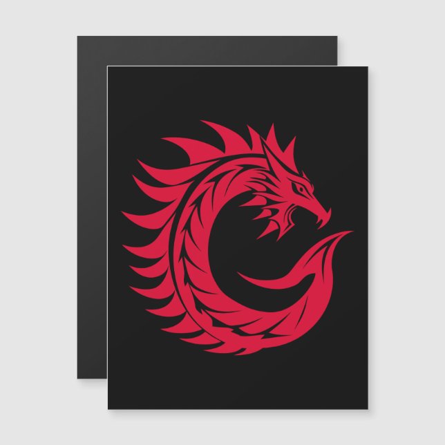 Invitation Magnétique Dragon Styled Letter C, Dragon Alphabet, Monogram (Devant / Derrière)