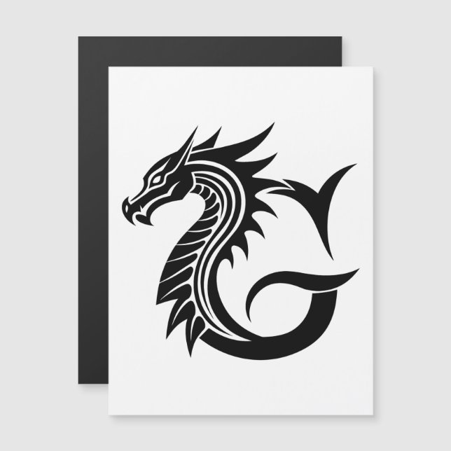 Invitation Magnétique Dragon Styled Letter G, Dragon Alphabet, Monogram (Devant / Derrière)