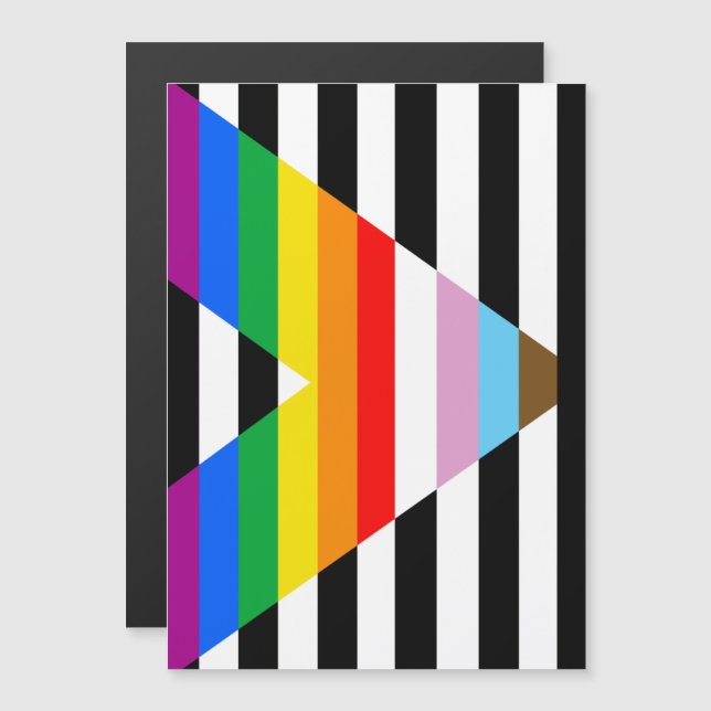 Invitation Magnétique Drapeau de fierté allié du progrès LGBTQ (Devant / Derrière)