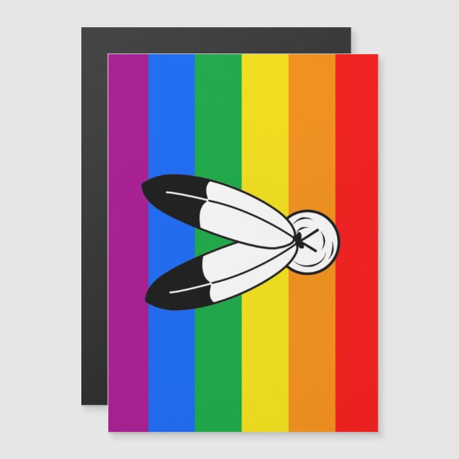 Invitation Magnétique Drapeau de fierté LGBTQ+ bispirituel (Devant / Derrière)