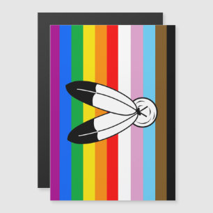 Invitation Magnétique Drapeau de fierté progressiste LGBTQ+ Two-Spirit