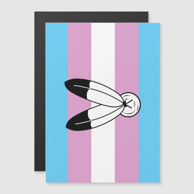 Invitation Magnétique Drapeau de fierté trans bispirituel (Devant / Derrière)