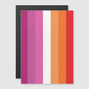 Invitation Magnétique Drapeau de la fierté lesbienne (coucher du soleil)