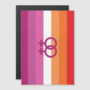 Invitation Magnétique Drapeau de la fierté lesbienne WLW (coucher du sol