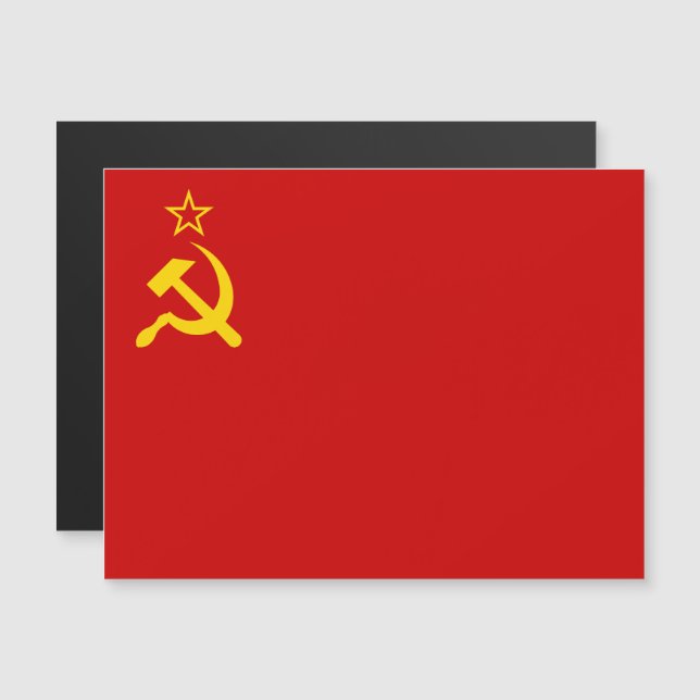 Invitation Magnétique Drapeau de l'Union soviétique, URSS, CCCP, communi (Devant / Derrière)