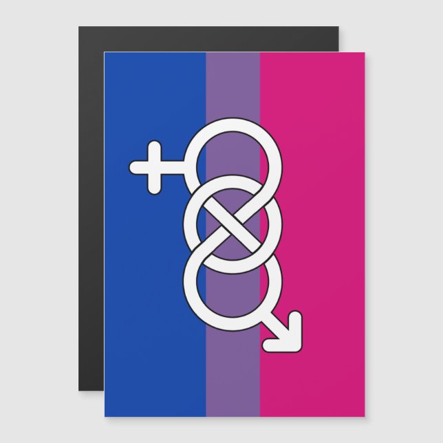 Invitation Magnétique Drapeau du symbole de la fierté bisexuelle (Devant / Derrière)