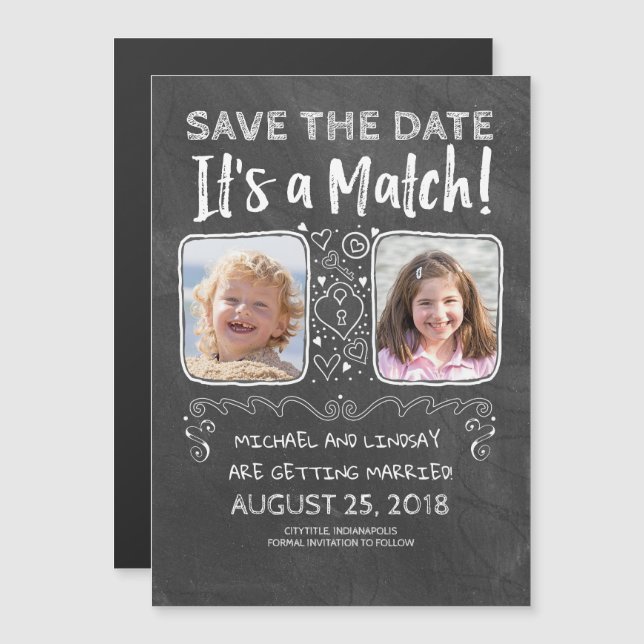 Invitation Magnétique Drôle Enregistrer la date - C'est un match (Devant / Derrière)