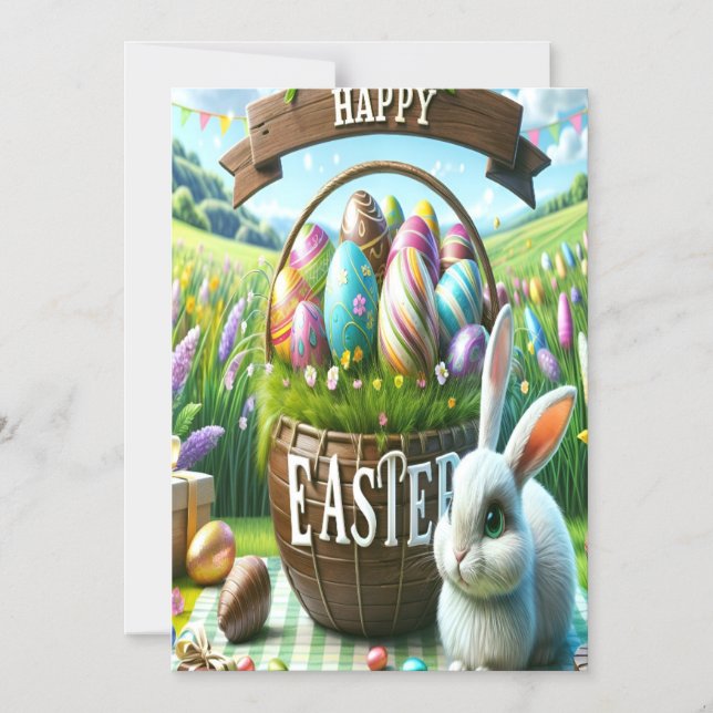 Invitation Magnétique Easter Bunny Chocolate Egg (Recto)