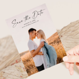 Invitation Magnétique Écran Moderne Photo Mariage Enregistrer la Date