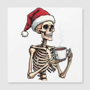 Invitation Magnétique Éffrayant Halloween Sipping Café Noël Père Noël