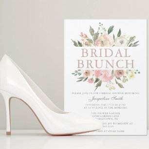 Invitation Magnétique Elégant Blush rose Floral Bridal Brunch Douche