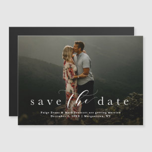 Invitation Magnétique Élégant enregistrer la date de l'aimant photo