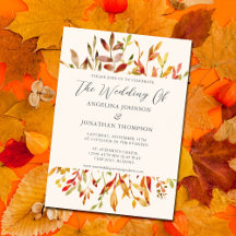 Élégant Feuilles d'automne Mariage de automne d'aq
