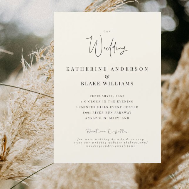 Invitation Magnétique Elegant Grace Cream Wedding Magnetic (Créateur téléchargé)