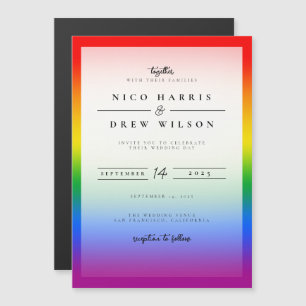 Invitation Magnétique Élégant Mariage LGBTQ+ Pride