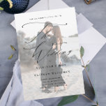 Invitation Magnétique Élégant Mariage simple noir et blanc<br><div class="desc">Un élégant Faire-part de mariage simple noir et blanc avec un script moderne et un texte classique. Le dos est magnétique. Cliquez sur le bouton Modifier pour customiser cette conception.</div>