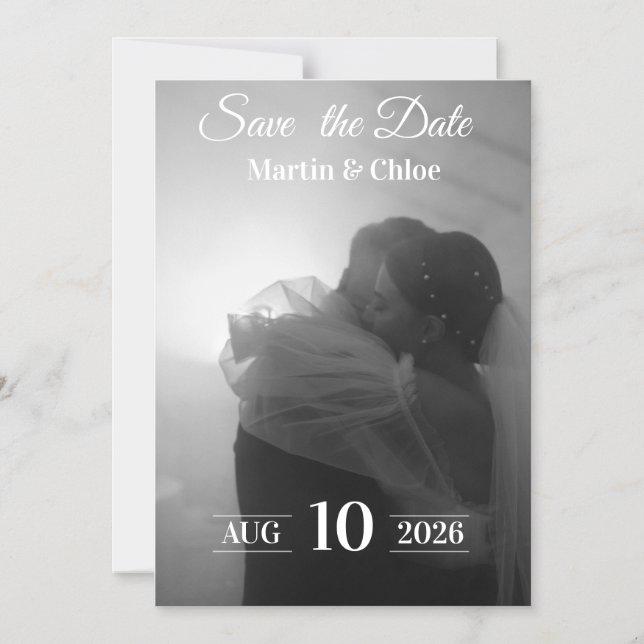 Invitation Magnétique Elegant Minimalist Save the Date Card (Recto)
